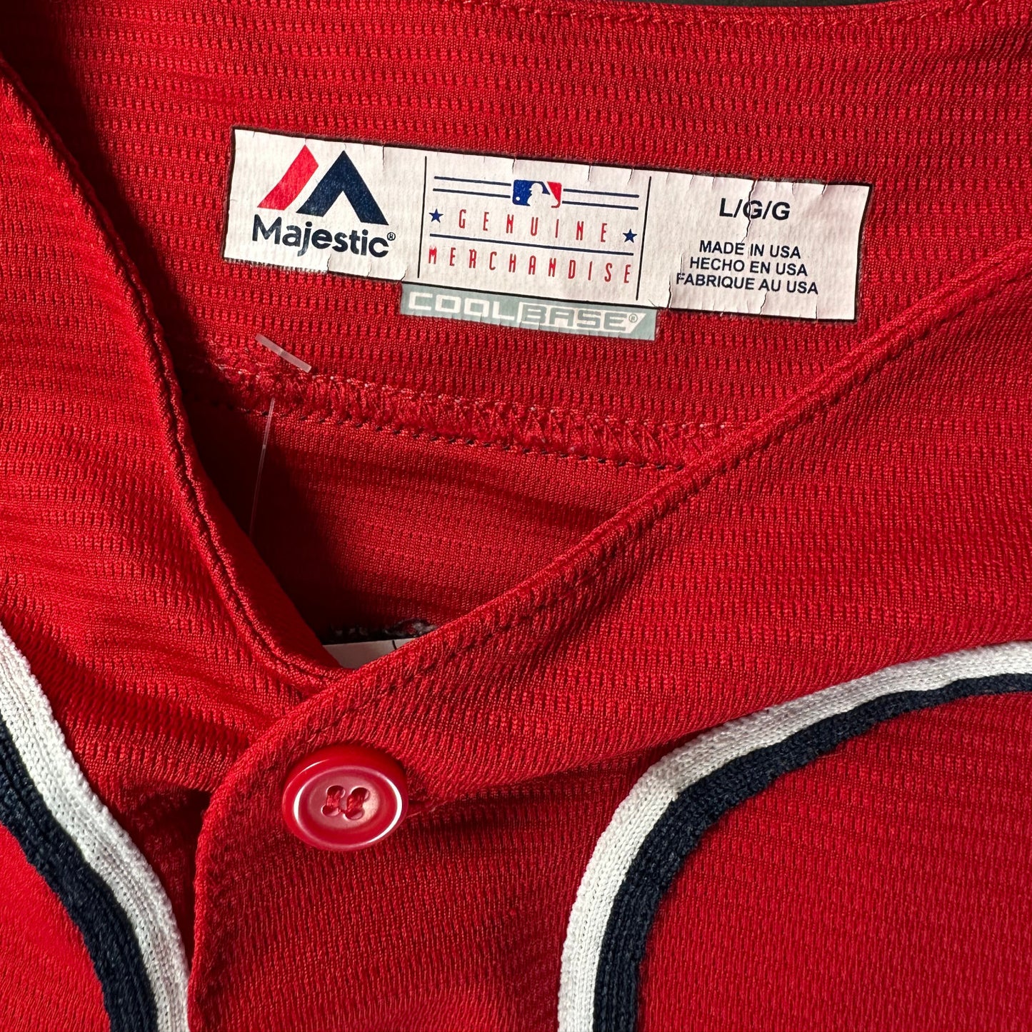 Majestic MLB Washington Nationals Red Alternate Red Jersey