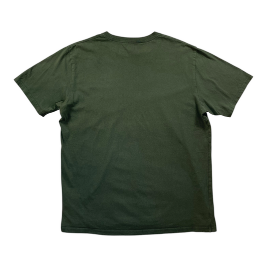 Back view of a Carhartt WIP olive green heavyweight cotton t-shirt from Digg It Thrift & Vintage