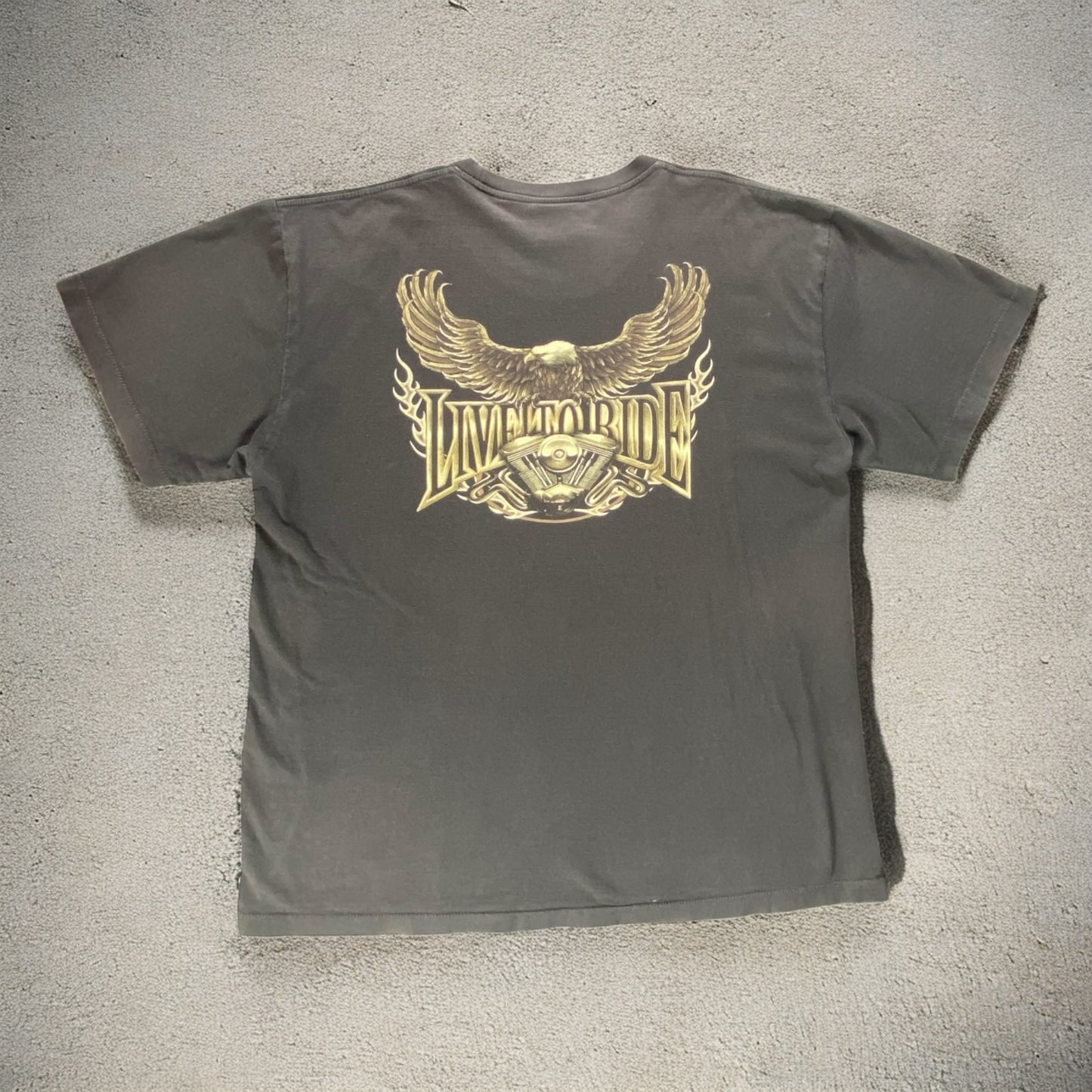 Rock Eagle Live To Ride Black T-shirt