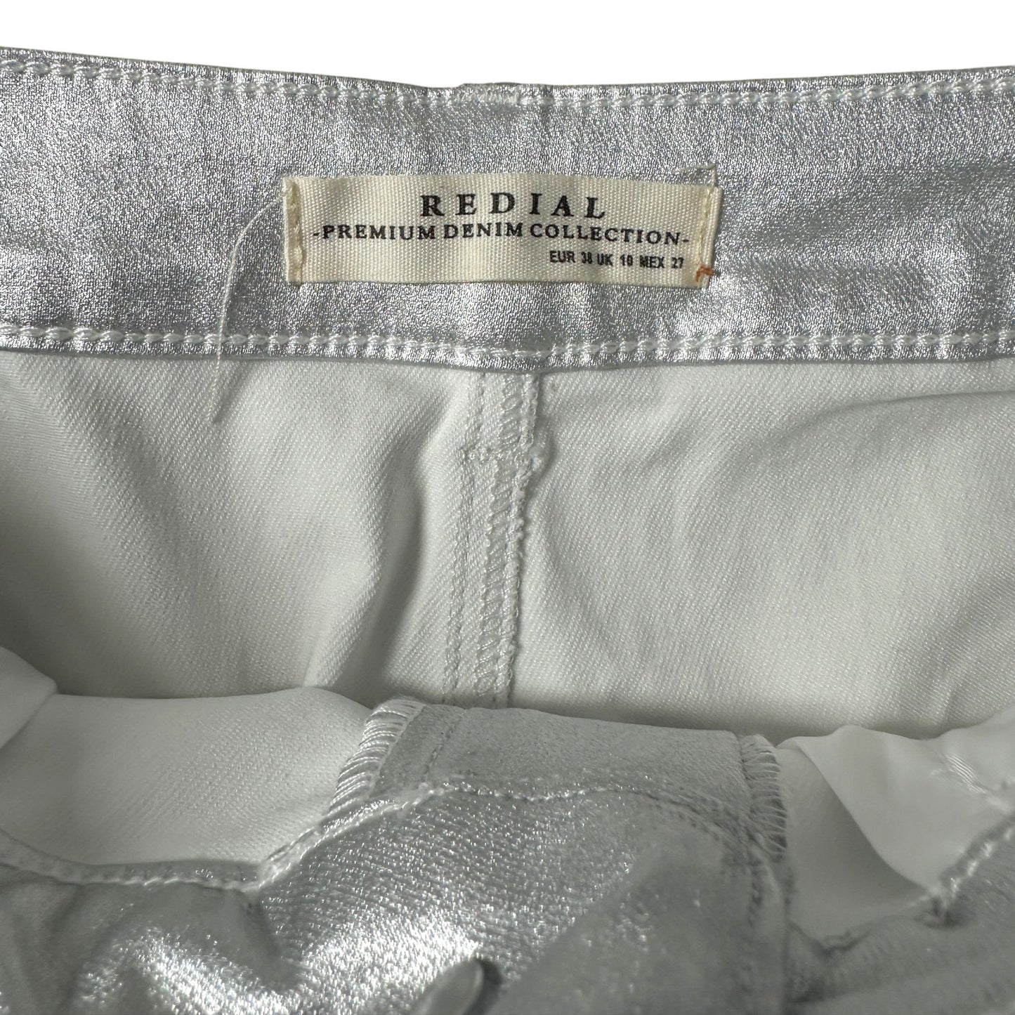 Redial Premium Denim Silver Metallic Skirt