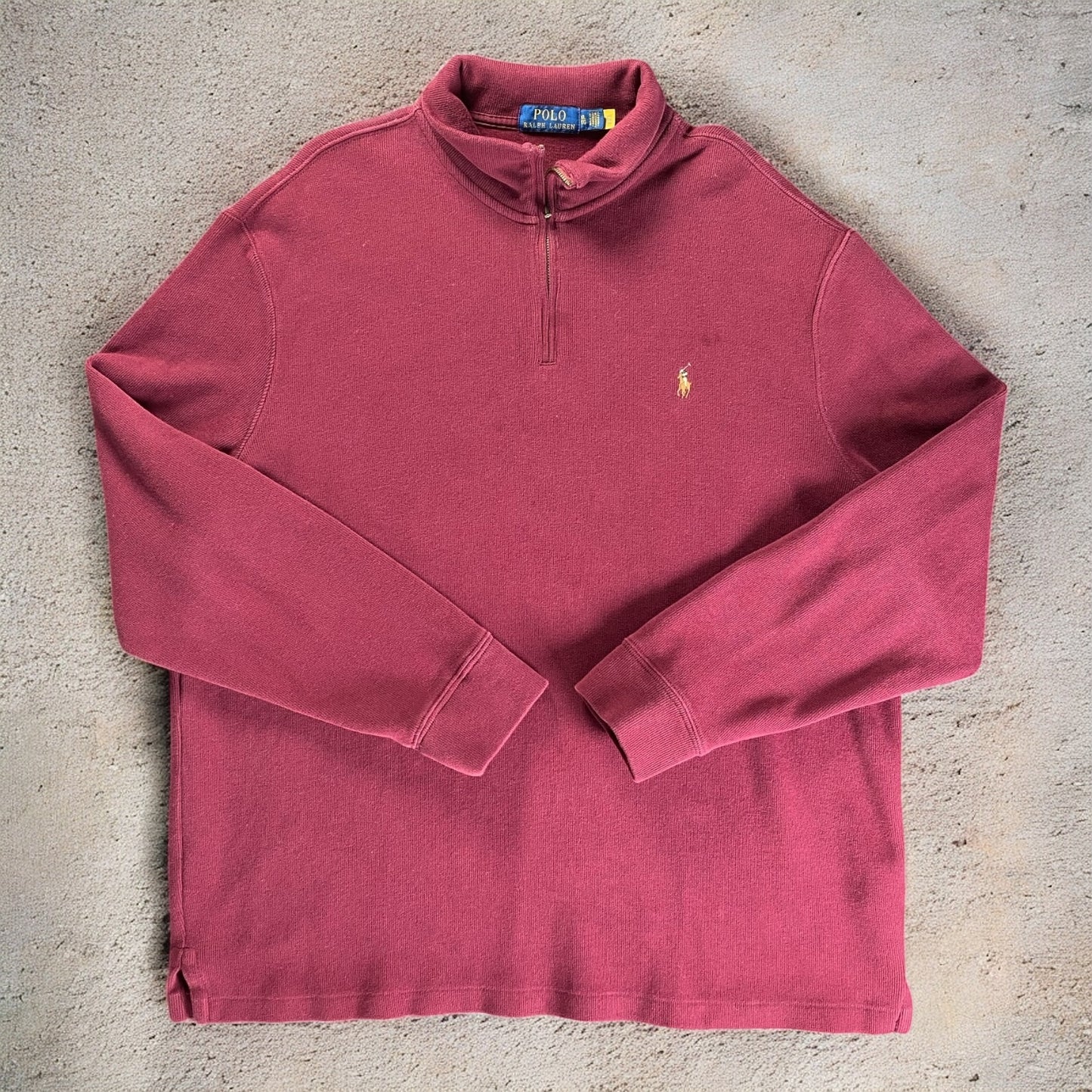 Polo Ralph Lauren Quarter-Zip Long Sleeve Maroon Sweater