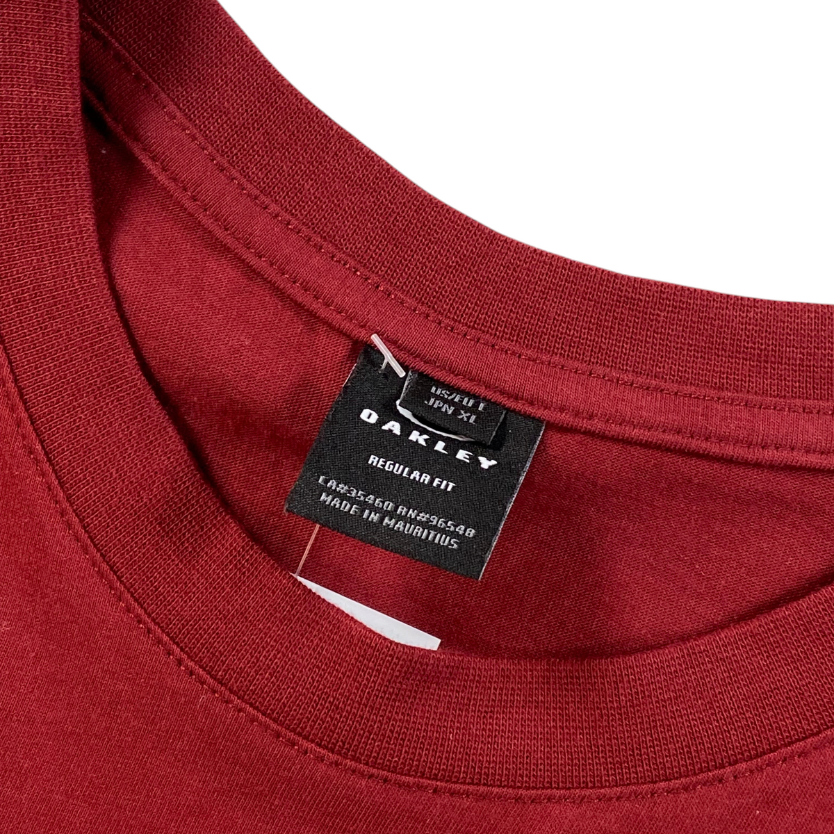 Digg It Thrift & Vintage rust red Oakley t-shirt with size XL tag and regular fit label
