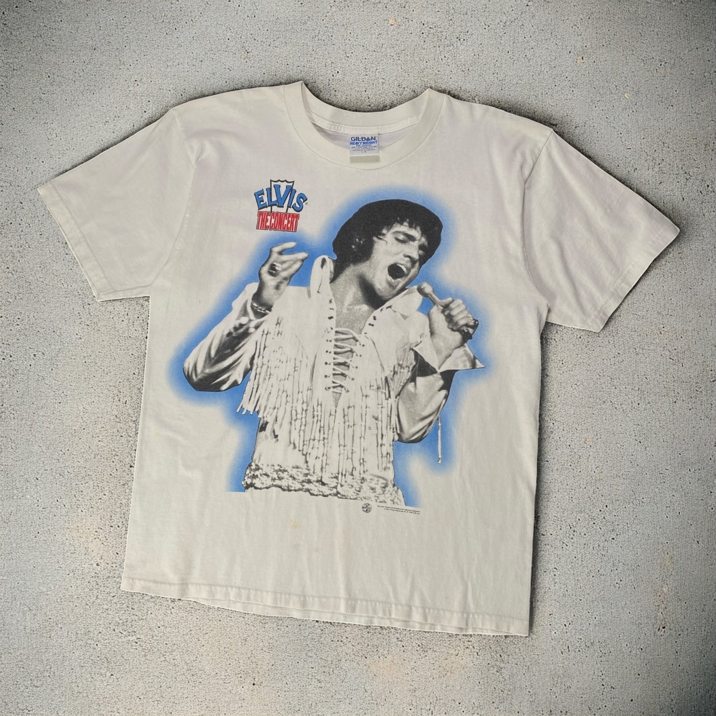 Vntg 90's Elvis Presley The Concert White T-shirt