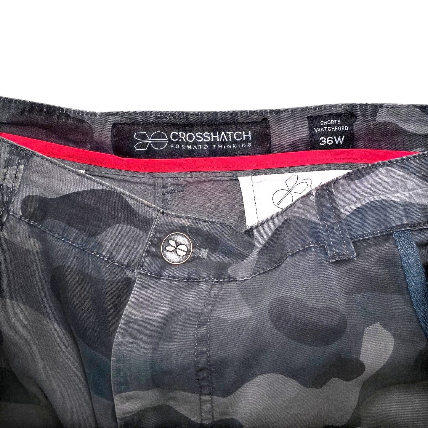 Crosshatch Forward Thinking Grey Camo Cargo Shorts