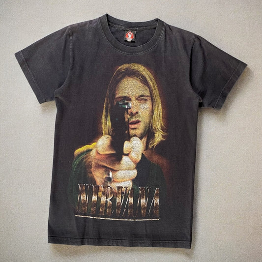 Nirvana Kurt Cobain Gun Black T-shirt