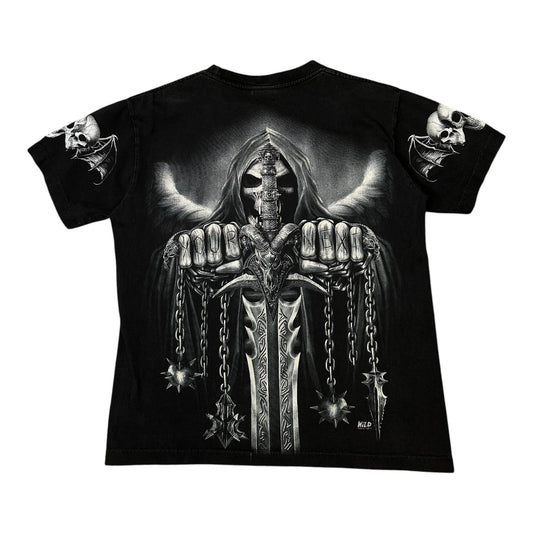 Vintage Grim Reaper "You're Next" Graphic Black T-shirt