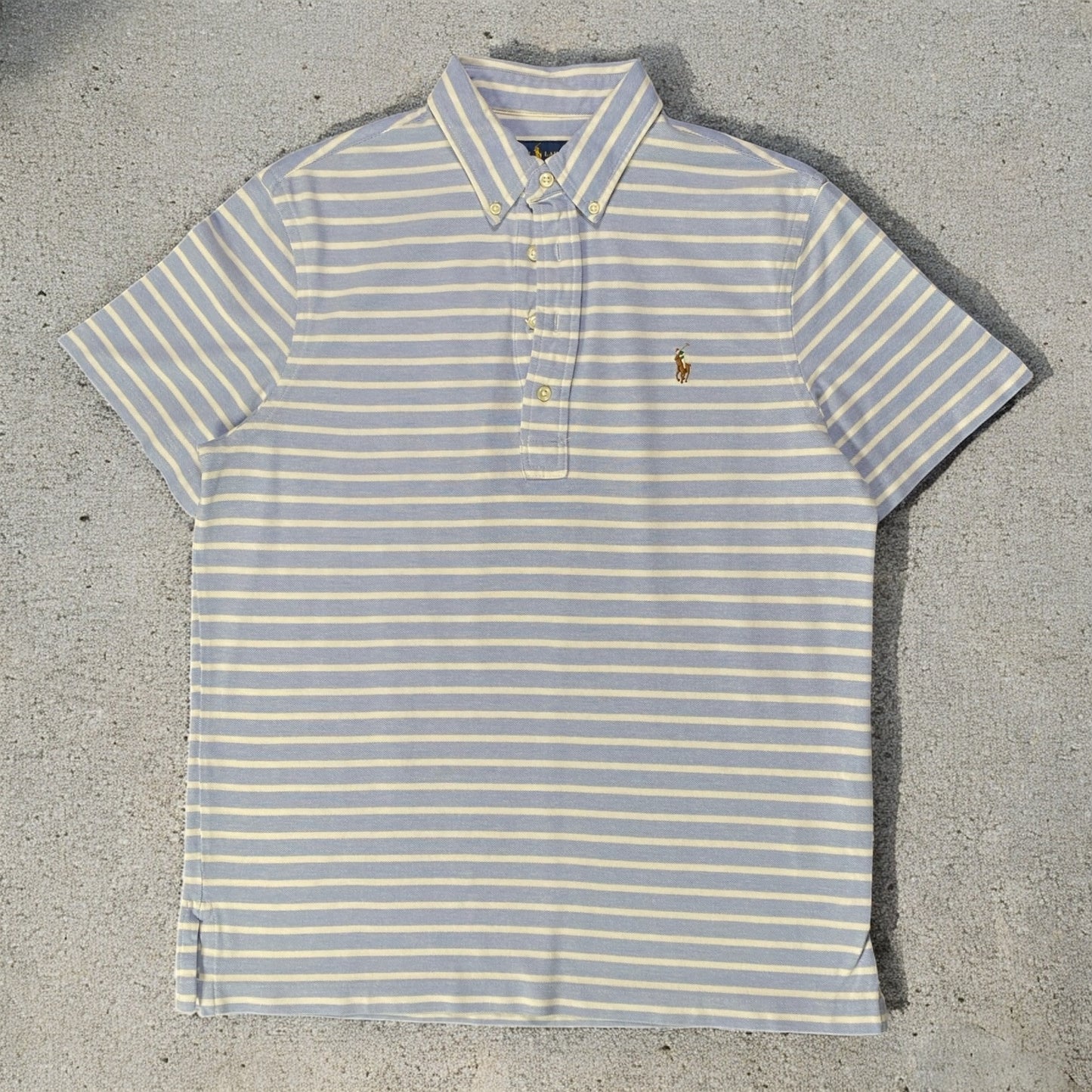 Ralph Lauren white & Light Blue Stripes Polo Shirt