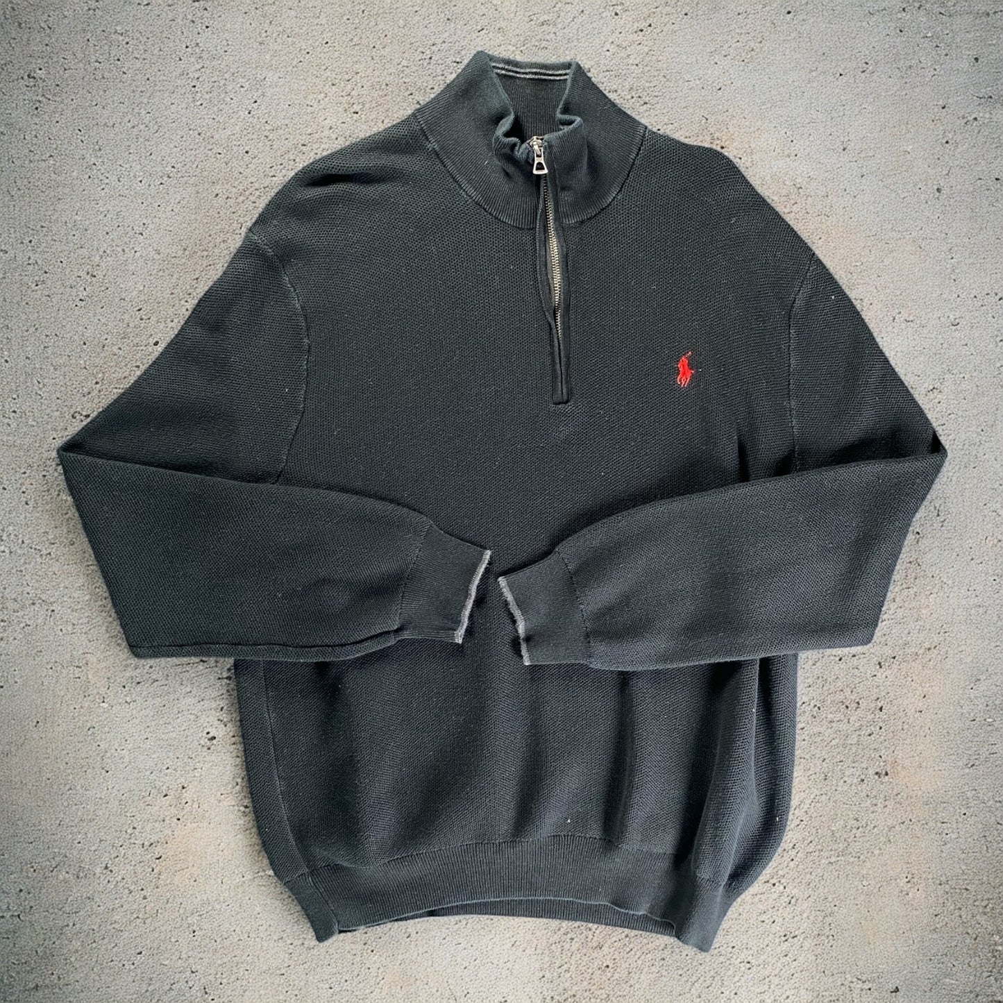 Polo Ralph Lauren Quarter-Zip Long Sleeve Black Sweater