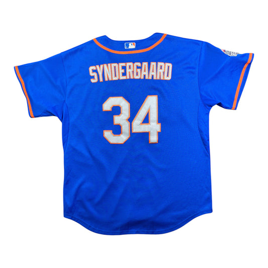 Majestic MLB New York Mets Noah Syndergaard Alternate Blue Jersey