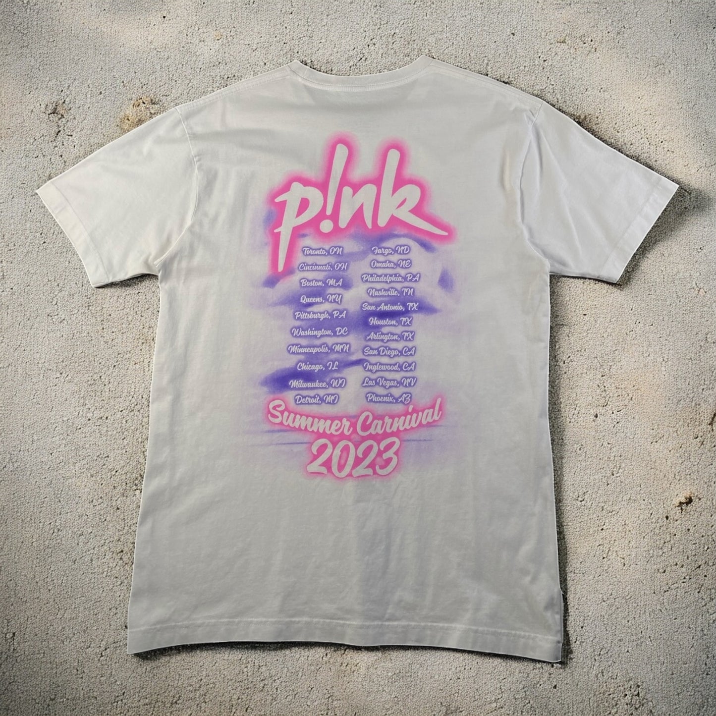 P!NK Summer Carnival Official European Tour Whit T-shirt