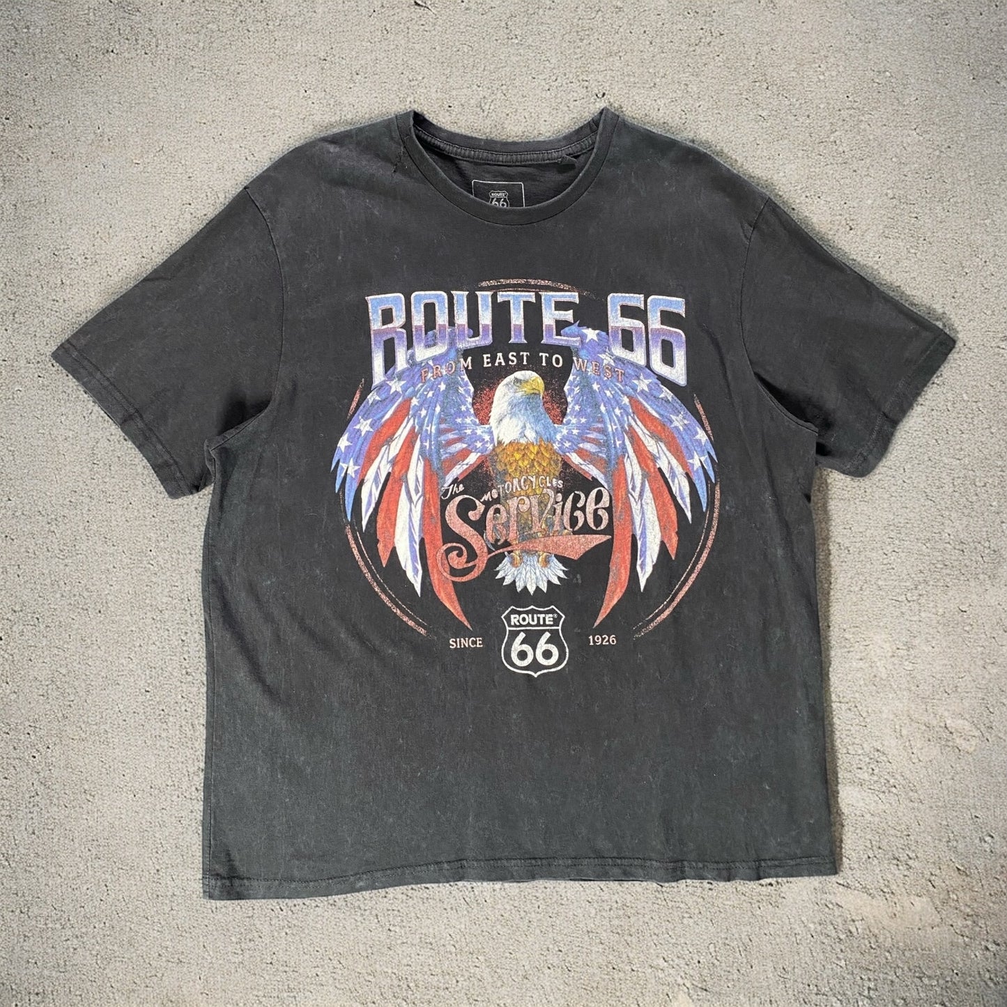 Route 66 From East To West Black T-shirt