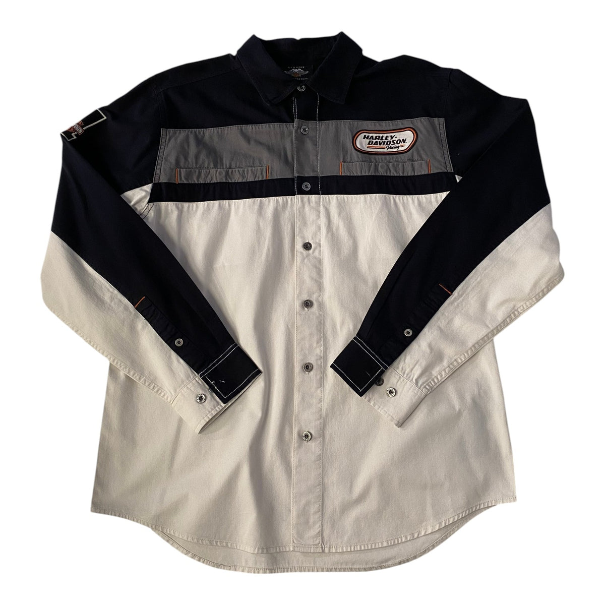 Harley Davidson White, Grey & Black Racing Shirt