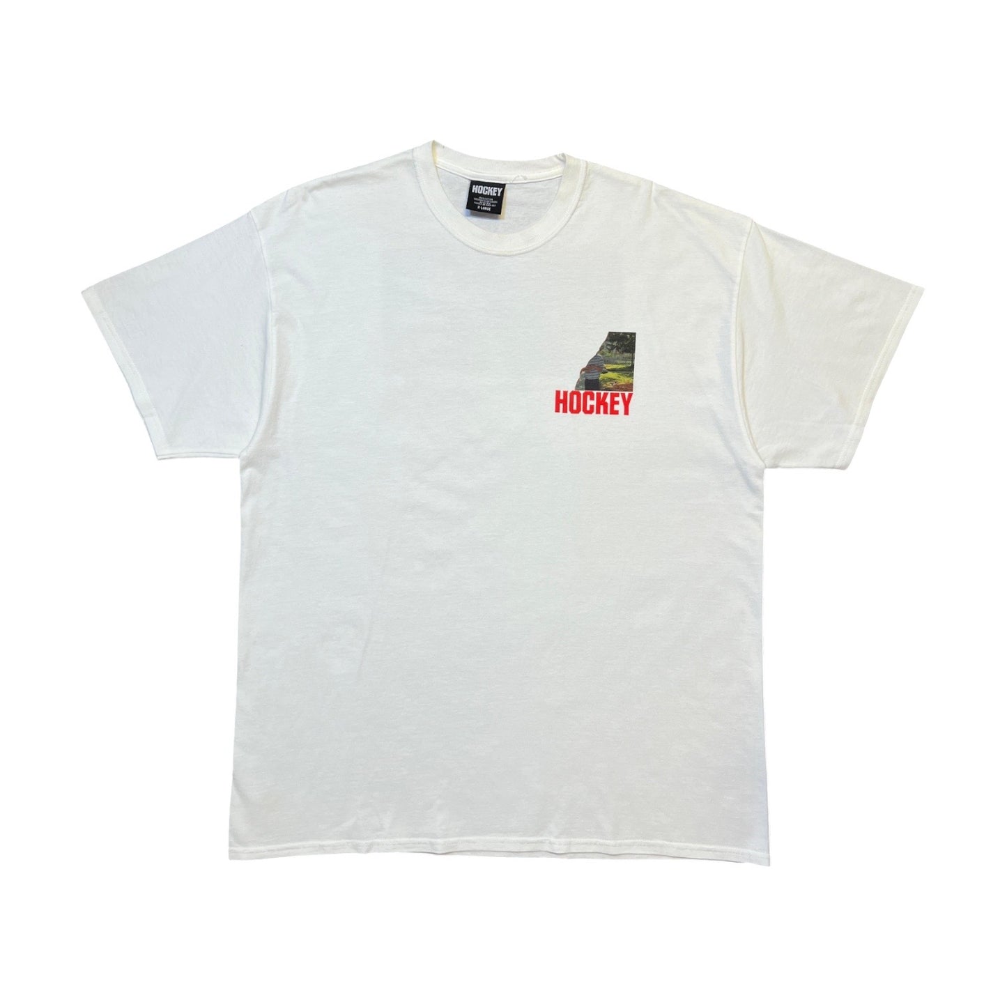 Hockey Ripped Photo Graphic White T-Shirt