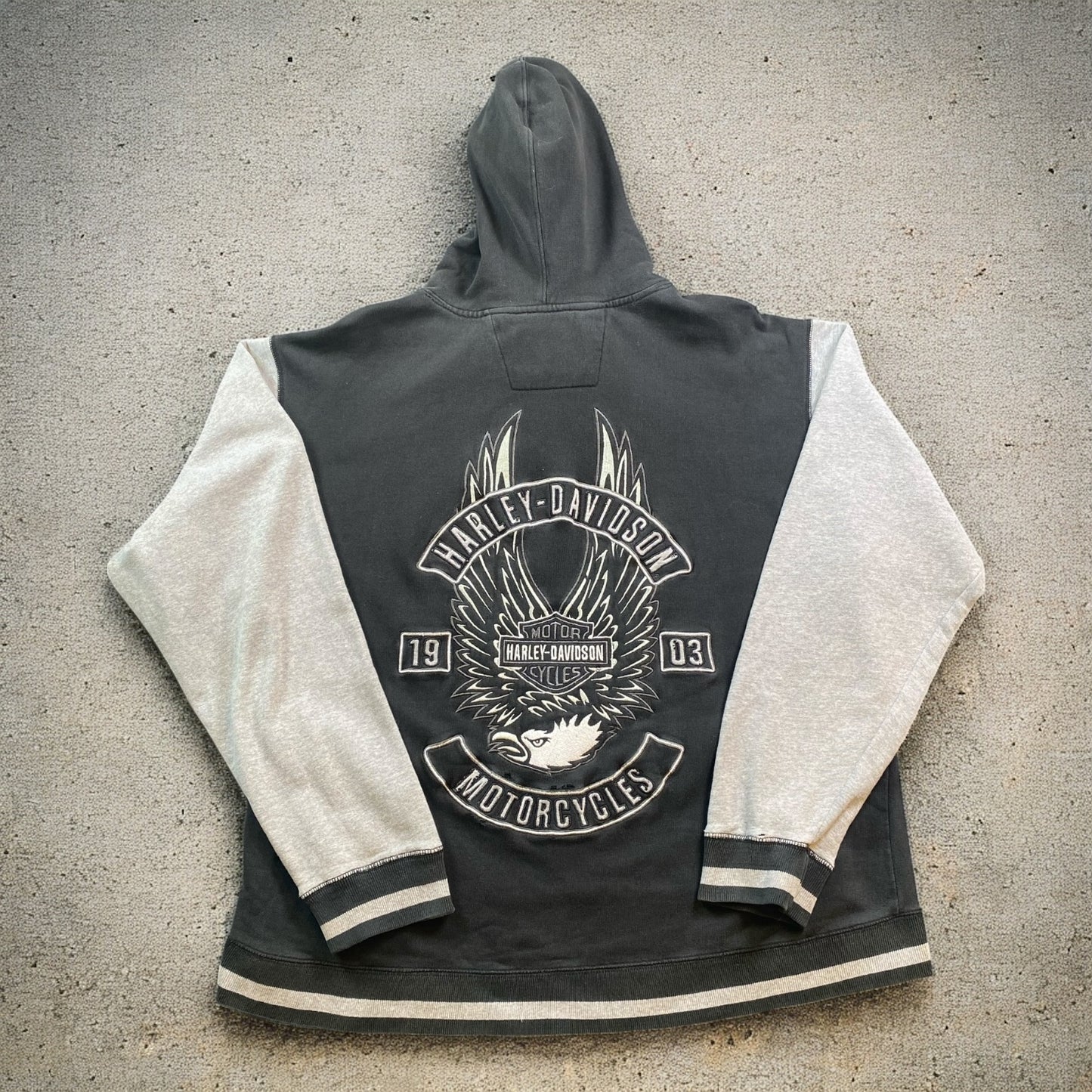 Harley Davidson Black and Grey Hoodie