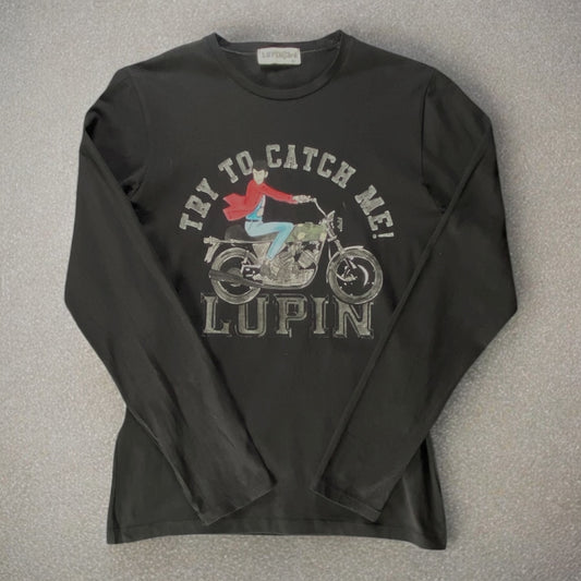 Lupin The 3rd Try To Catch Me Black Long Sleeve T-shirt