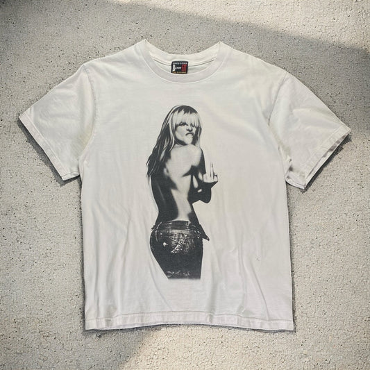 Body Fit Kate Moss Middle Finger White T-shirt