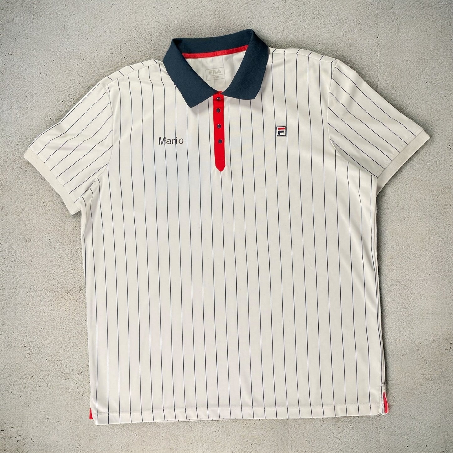 Fila Mario White & Blue Stripes Polo
