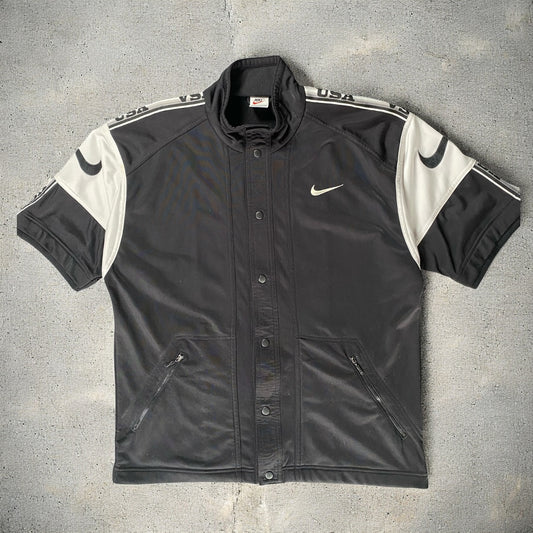 Vintage 90s Nike Swoosh Short Sleeve Track Shirt Y2K