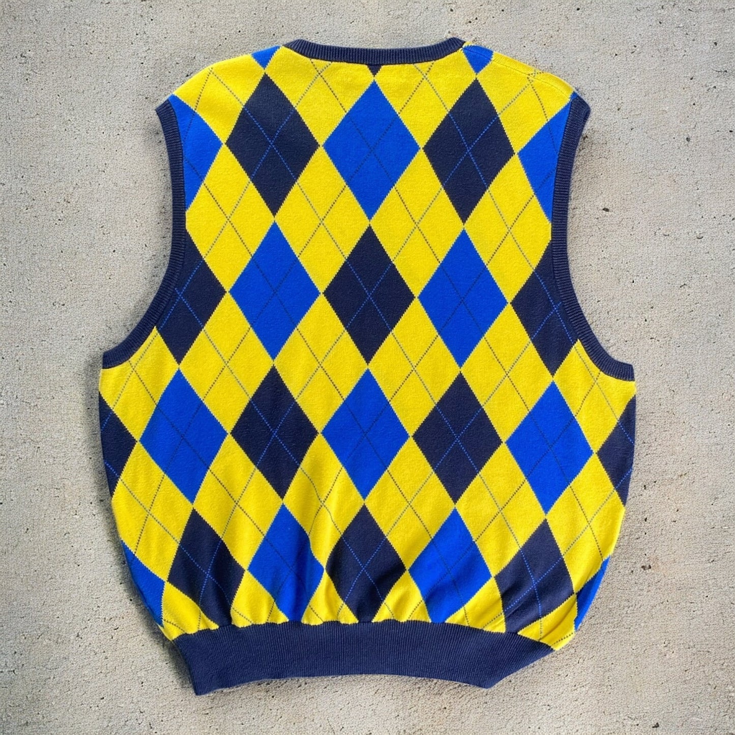 Polo Golf Ralph Lauren Valderrama Black, Yellow, & Blue Argyle Sweater Vest