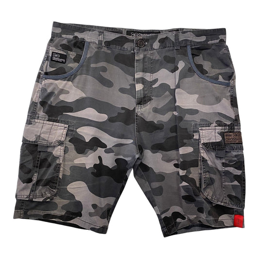 Crosshatch Forward Thinking Grey Camo Cargo Shorts