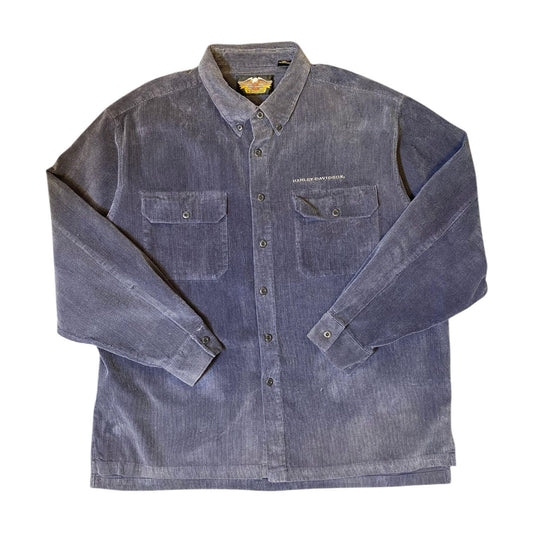 Harley Davidson Silver Button Up Shirt