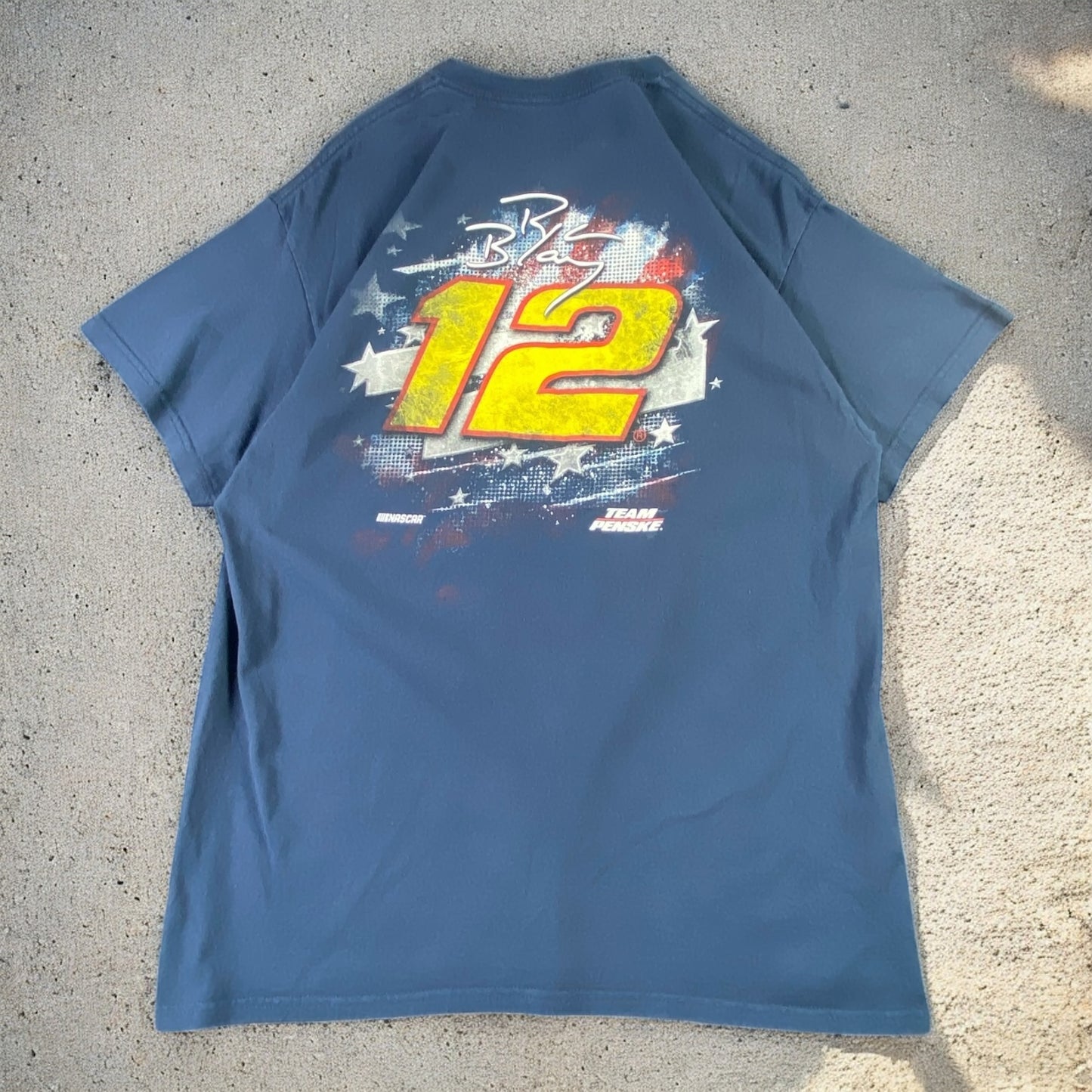Ryan Blaney Team Penske Patriotic Navy Blue T-shirt