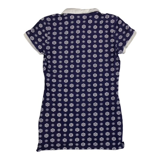 Digg It Thrift & Vintage U.S. Polo Assn. navy blue floral print polo dress with white collar and sleeve trim