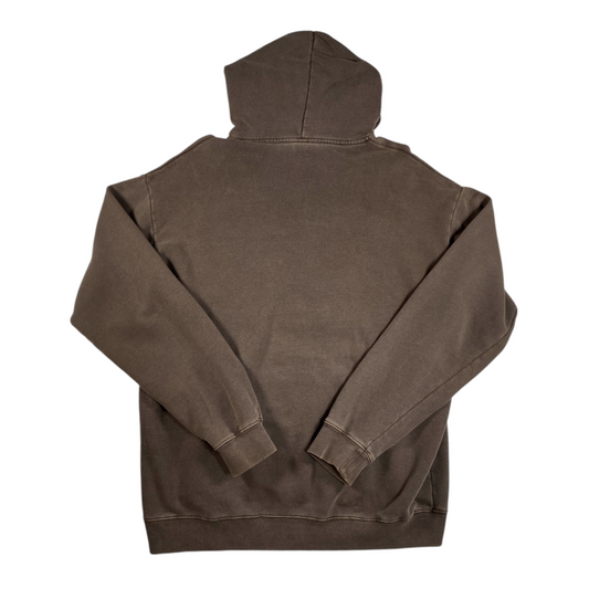 Back view of a Digg It Thrift & Vintage Stüssy Australia faded mocha brown hoodie with an oversized fit