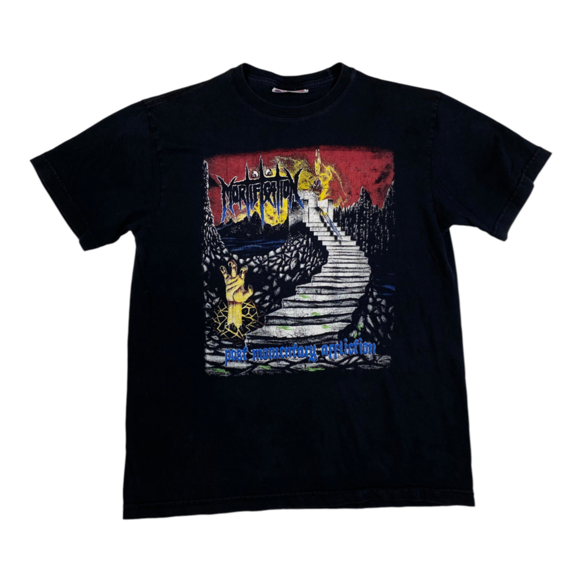 Digg It Thrift & Vintage black Mortification Post Momentary Affliction graphic death metal band t-shirt