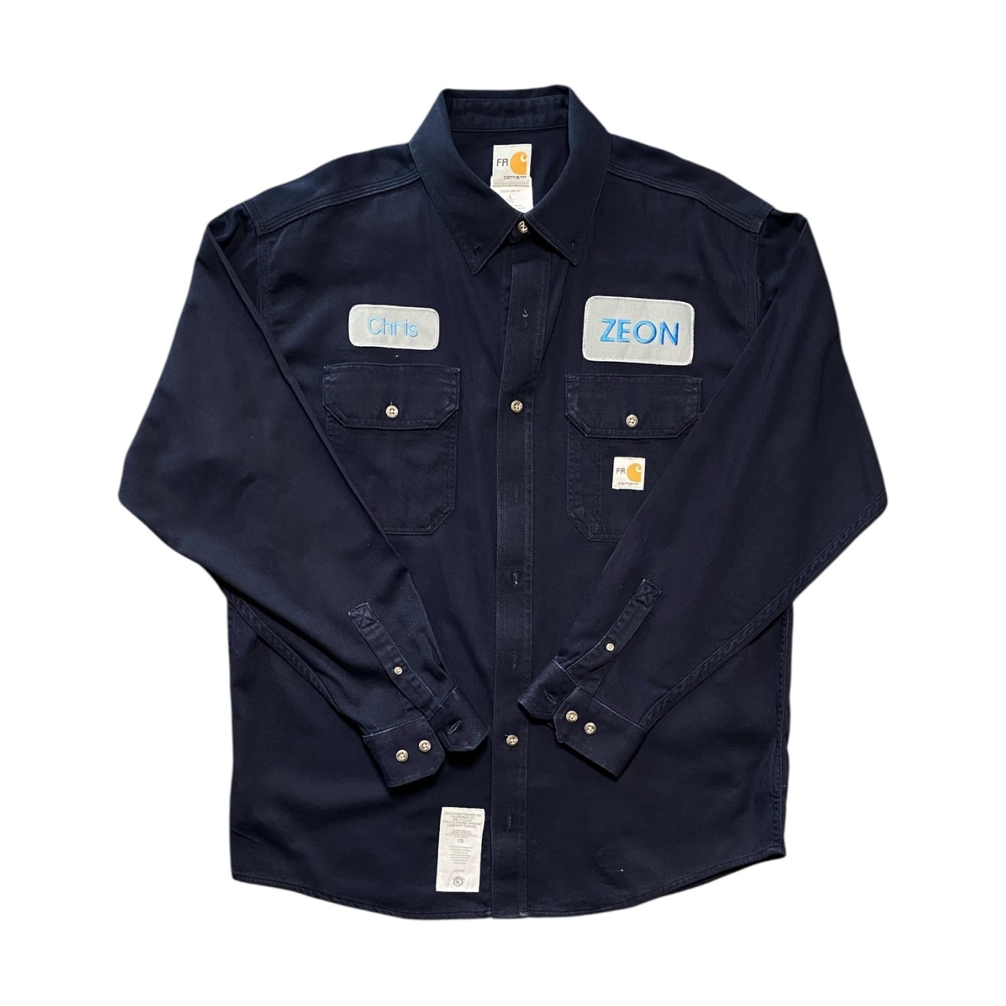 Carhartt Zeon Navy "Chris" Long Sleeve Button Up Shirt