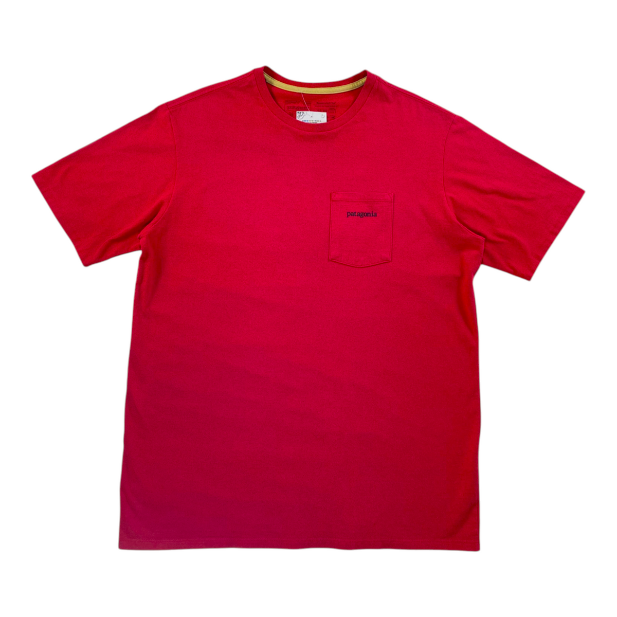Digg It Thrift & Vintage brick red Patagonia crew neck t-shirt with a chest pocket and logo detail