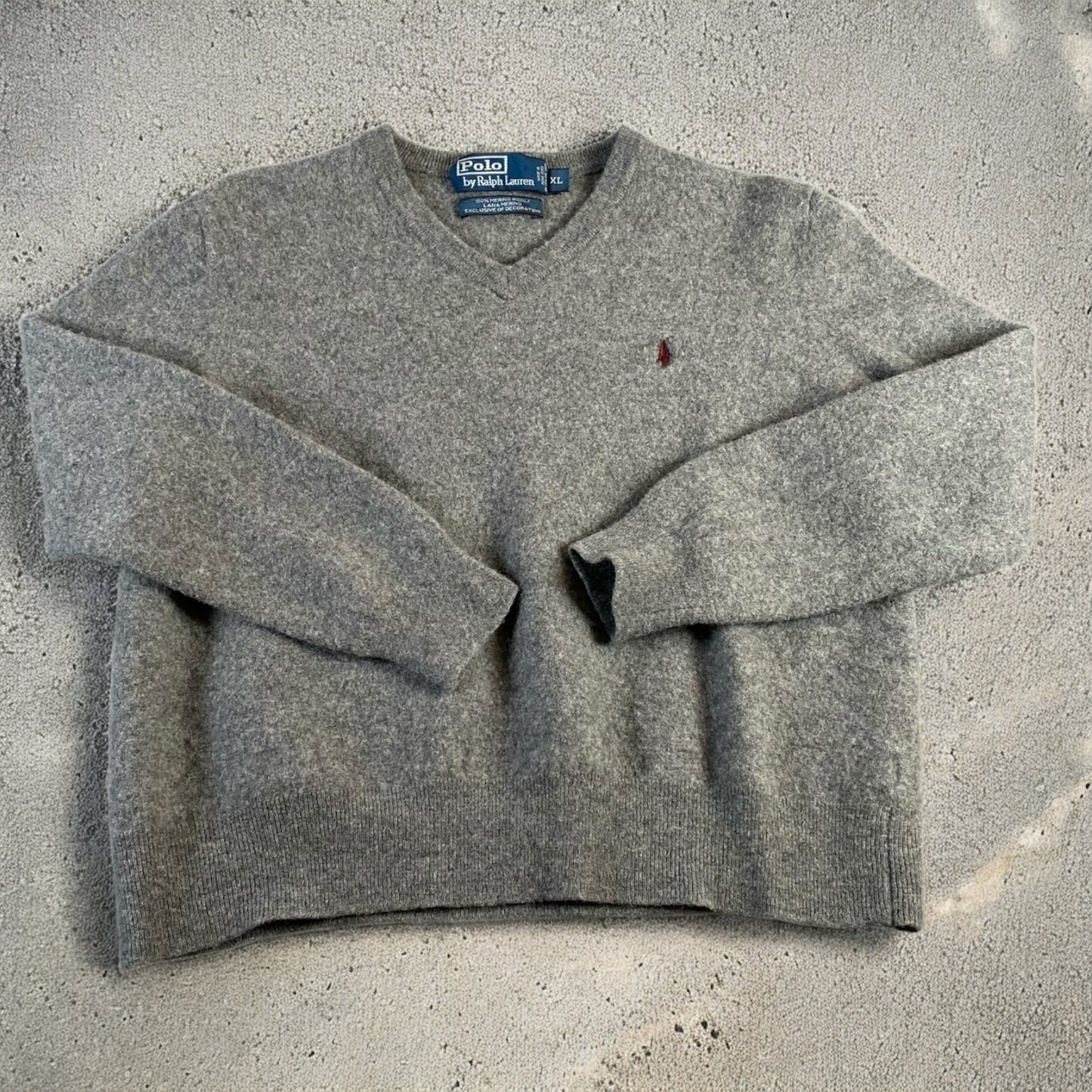 Polo Ralph Lauren Dark Grey Wool V-neck Sweater