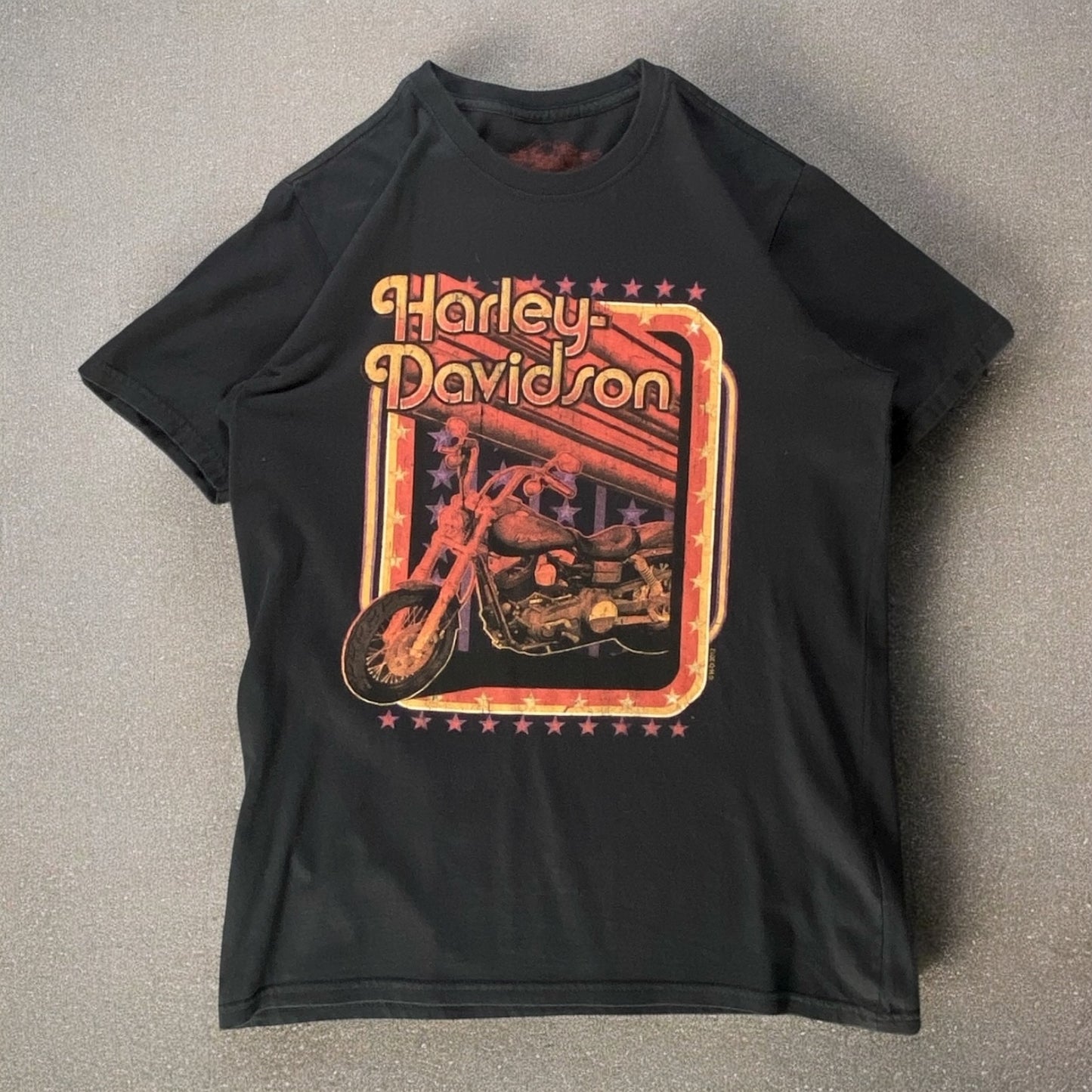 Harley Davidson Bike Print Black T-shirt