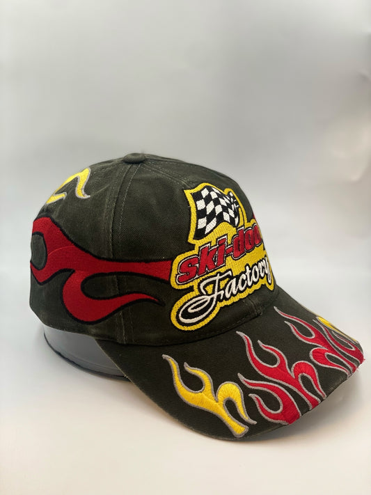 Ski-Doo Factory Logo And Flame Graphics Cap