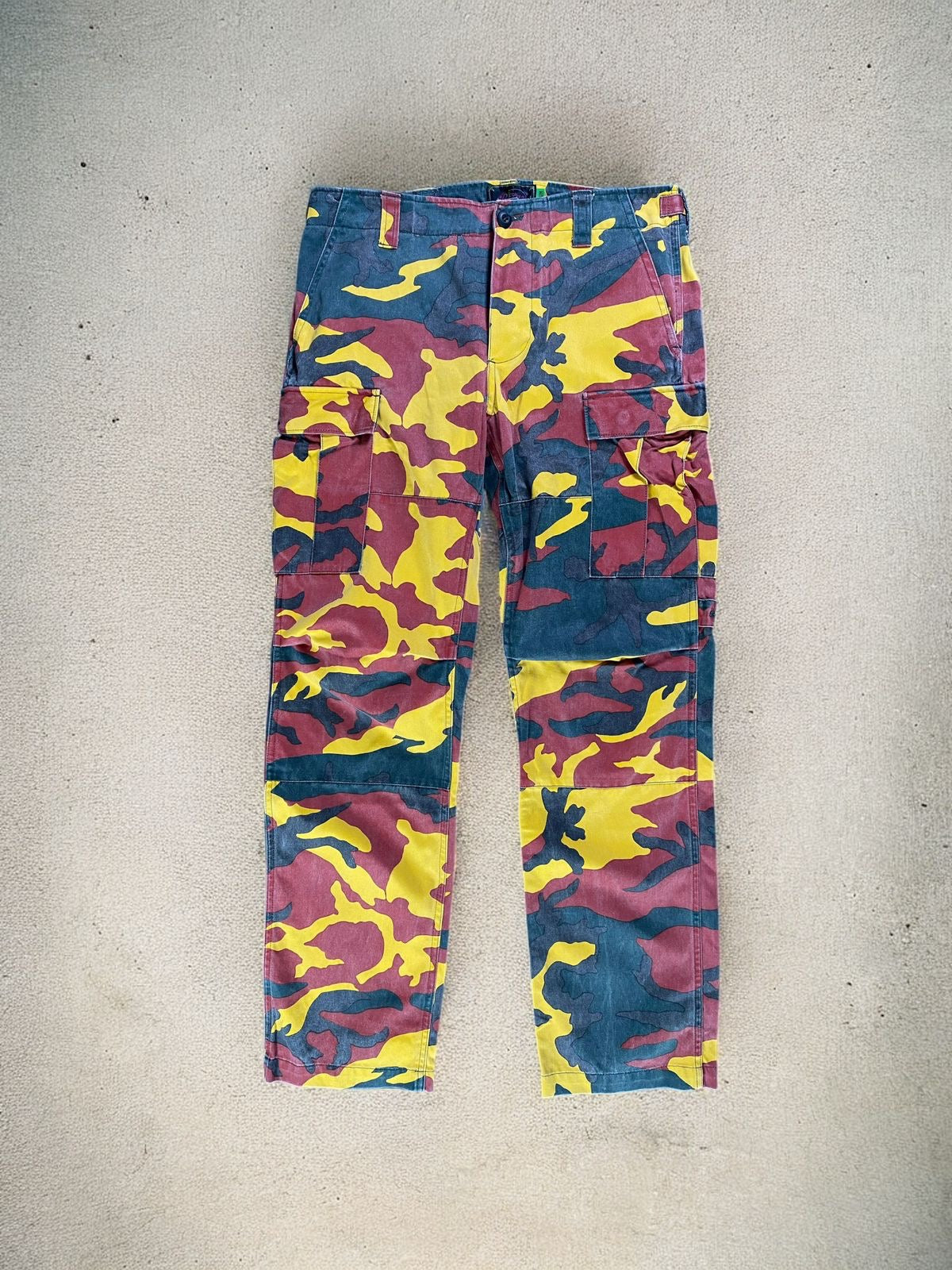 Rotar Pants Camouflage Pattern Yellow, Red, & Dark Grey/Black