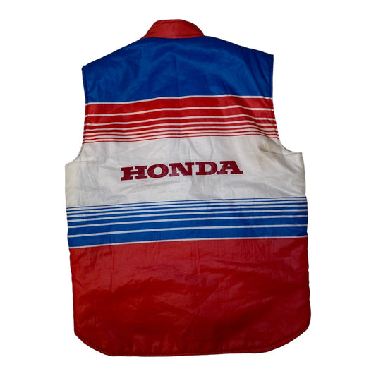 Vintage Honda Red Blue Multi Puffer Vest