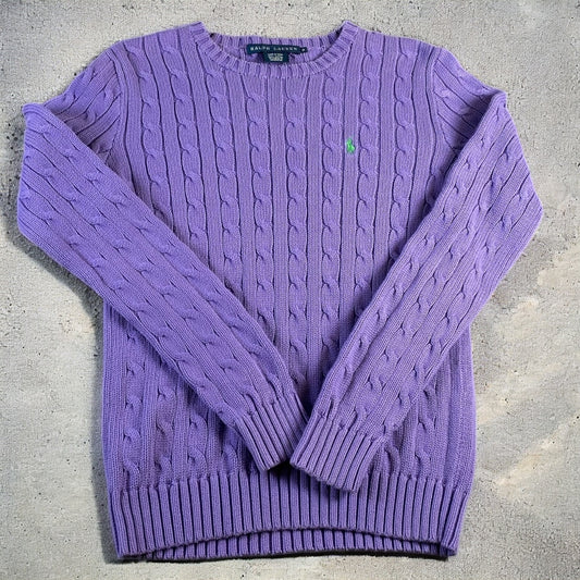 Polo Ralph Lauren Purple Cable-Knit Sweater