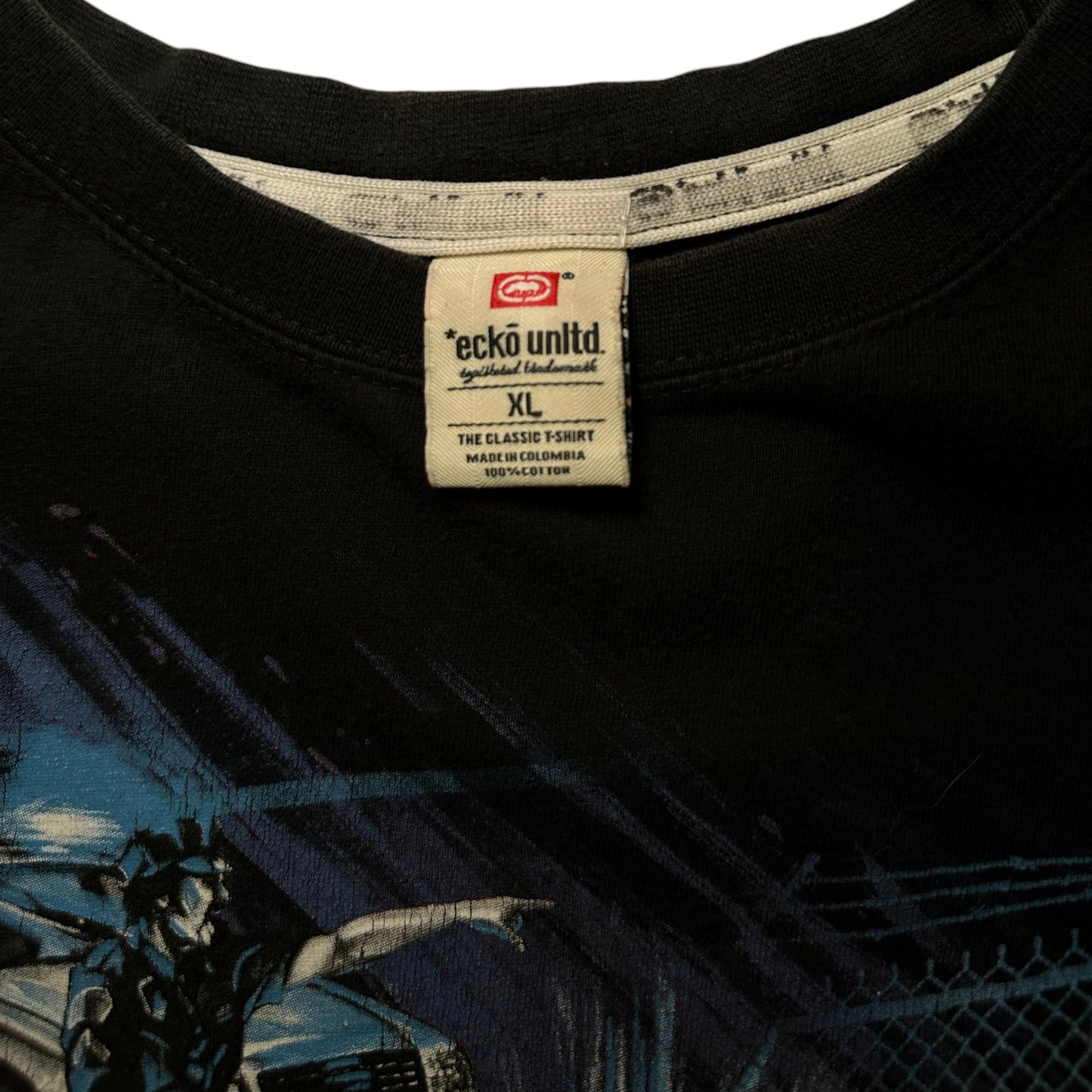 Vintage Y2K Ecko Unltd Graffiti Spray Paint Graphic Black T-shirt