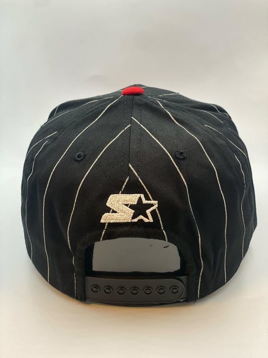 Vintage Rare NHL Chicago Blackhawks Two Tone Pinstriped Starter Cap