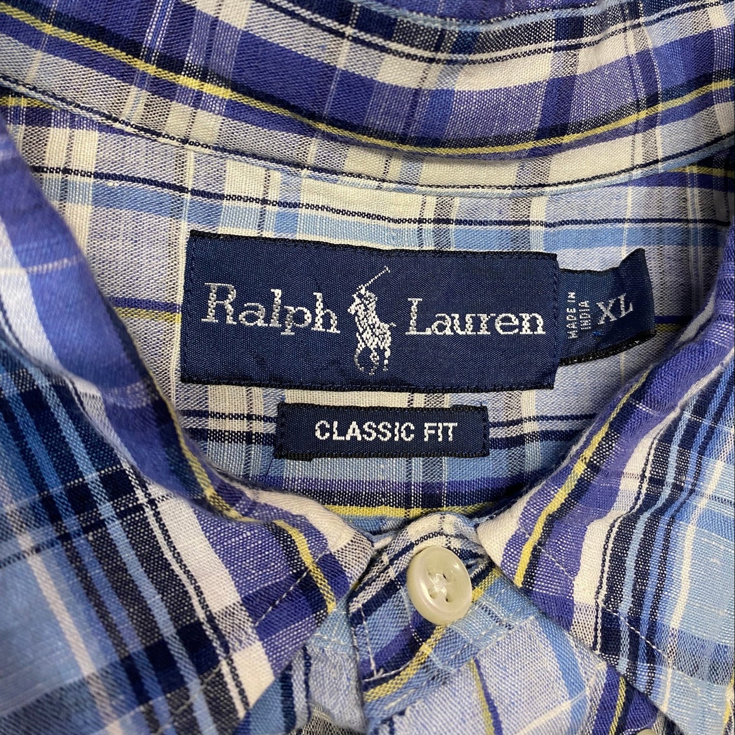 Ralph Lauren Classic Fit Short Sleeve Sky Blue Plaid Shirt