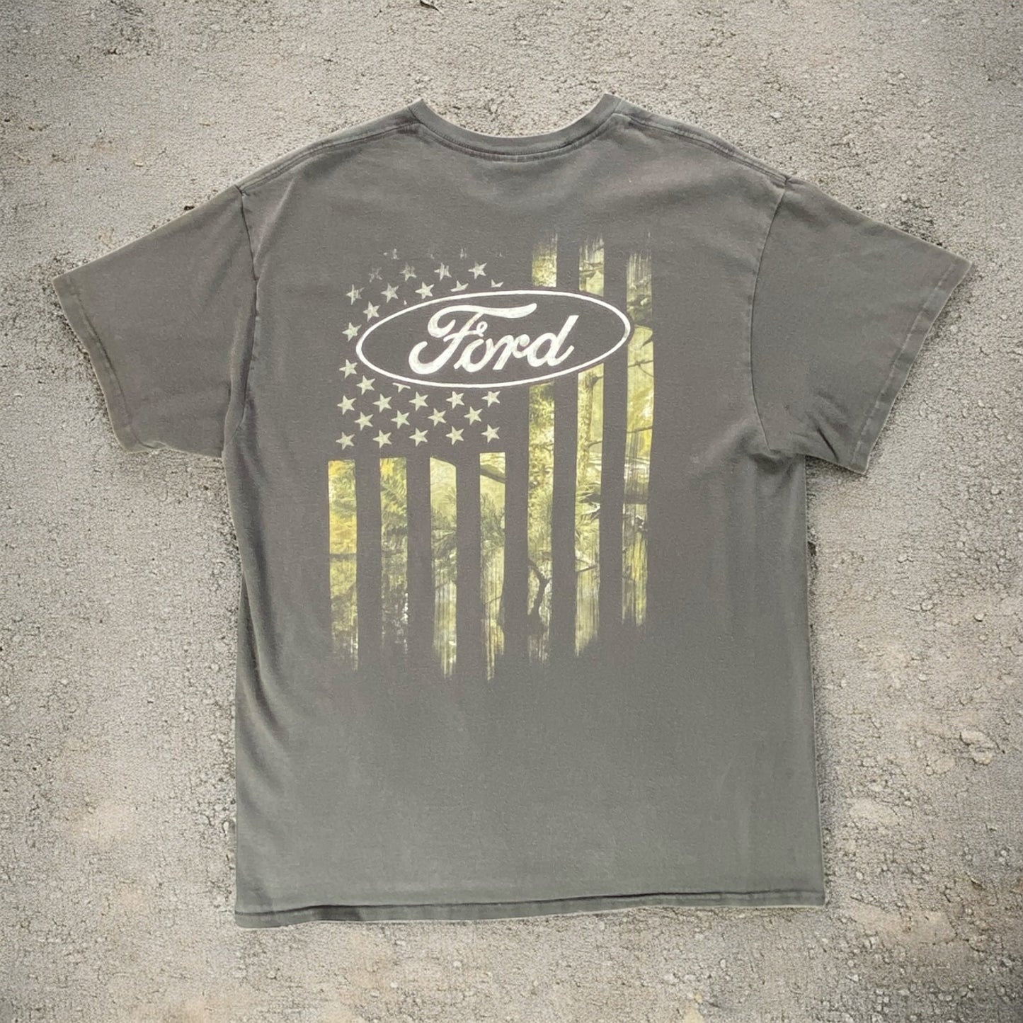 Ford American Flag Black T-shirt