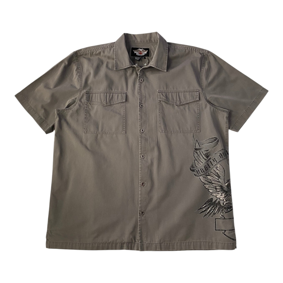 Harley Davidson Button Down Grey Shirt