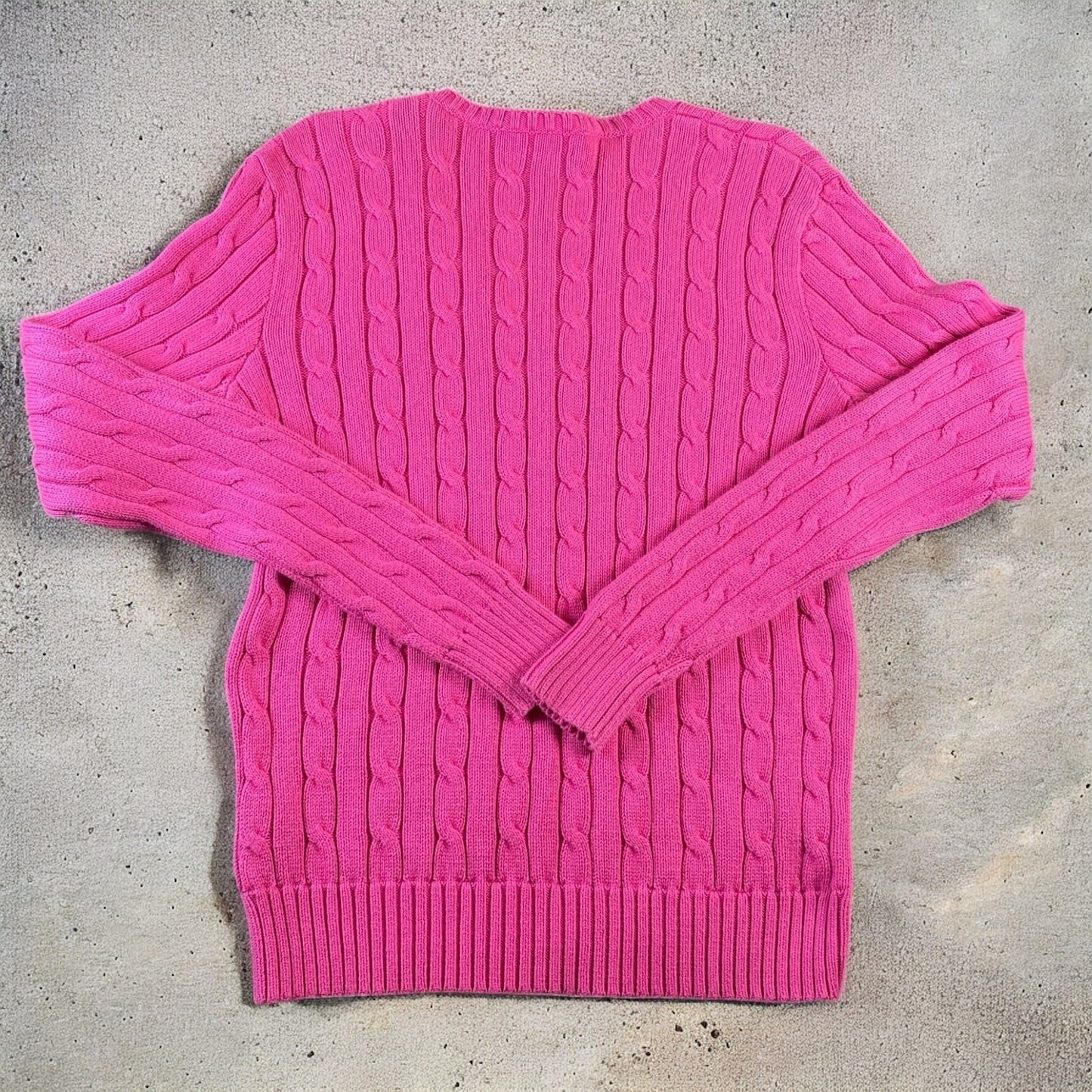 Polo Ralph Lauren Pink Cable-Knit V-neck Sweater