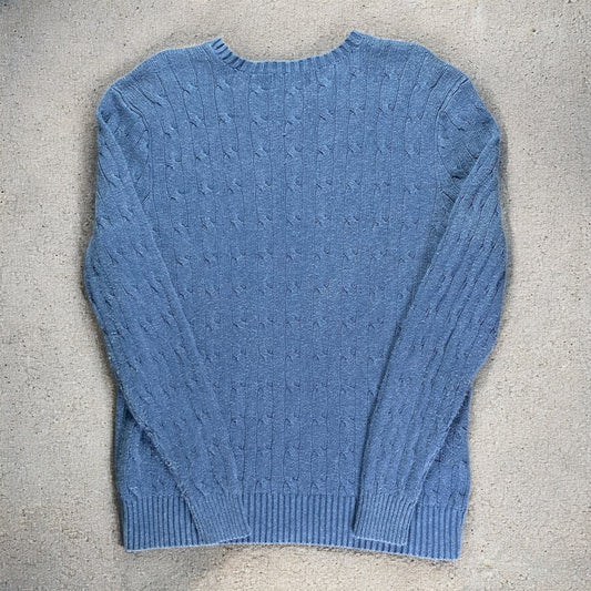 Polo Ralph Lauren Cable-Knit Cotton Navy Blue Sweater