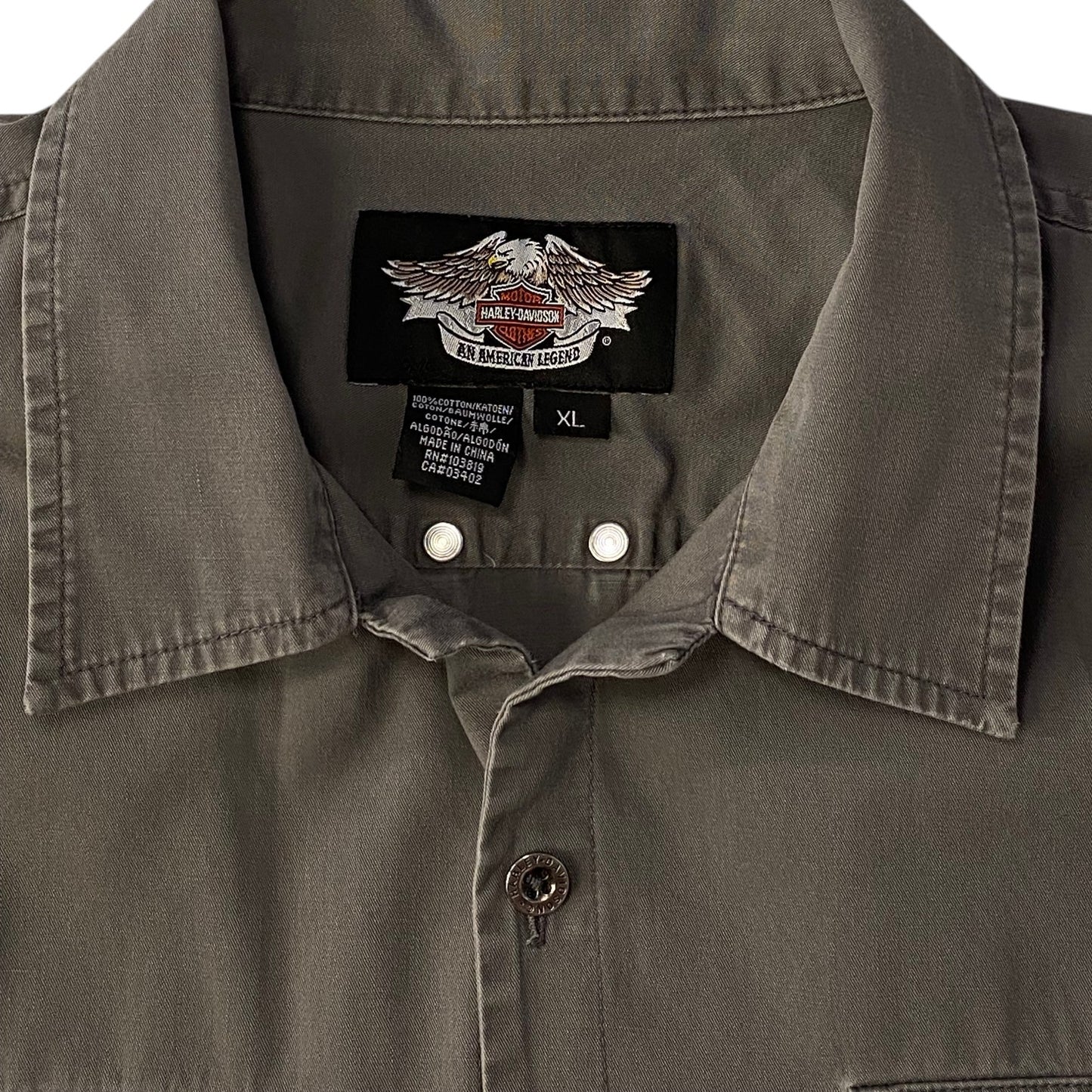 Harley Davidson Button Down Grey Shirt