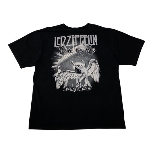 Bootleg Led Zeppelin Swan Song Black Graphic T-shirt