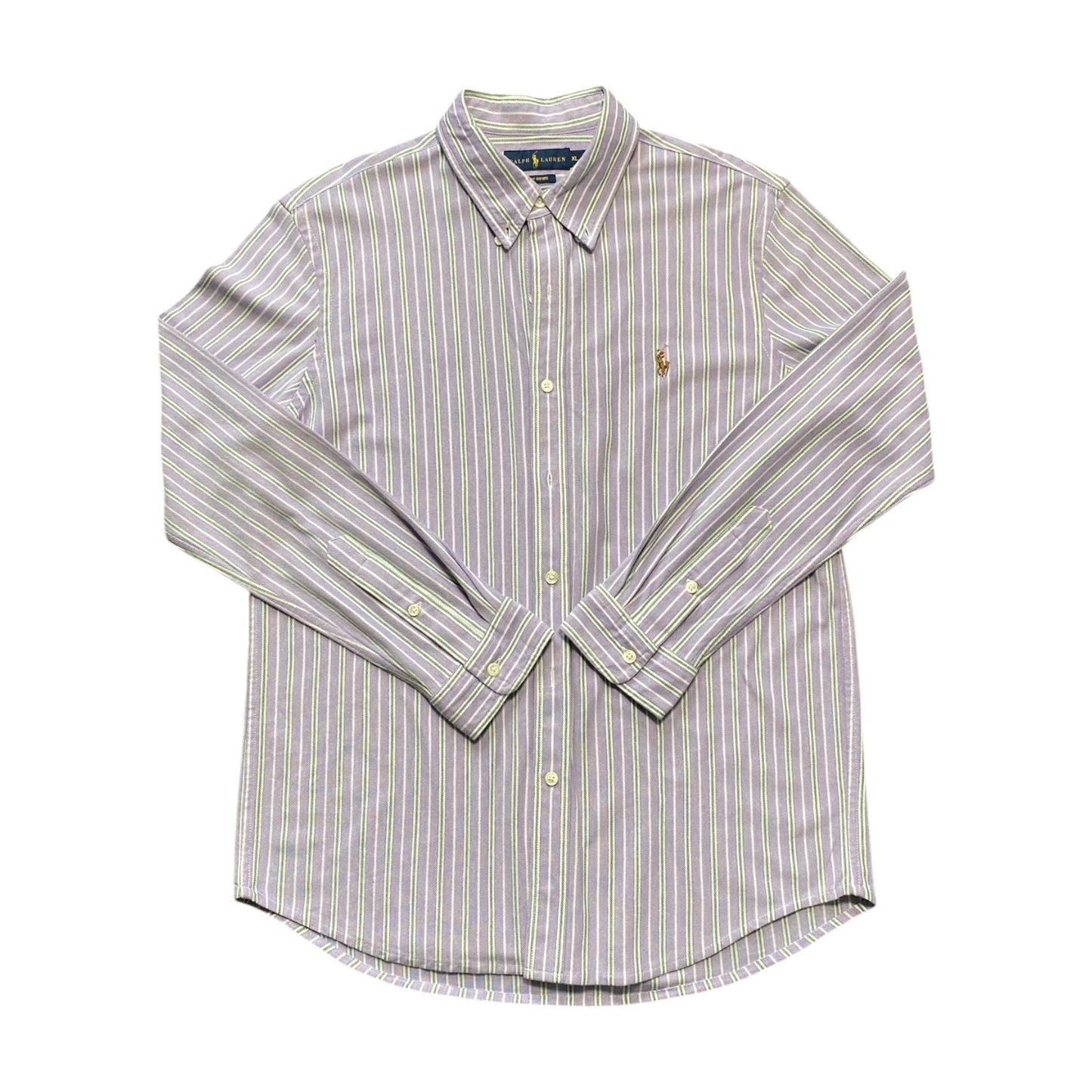 Ralph Lauren Purple & White Pinstripe Button-Up Shirt
