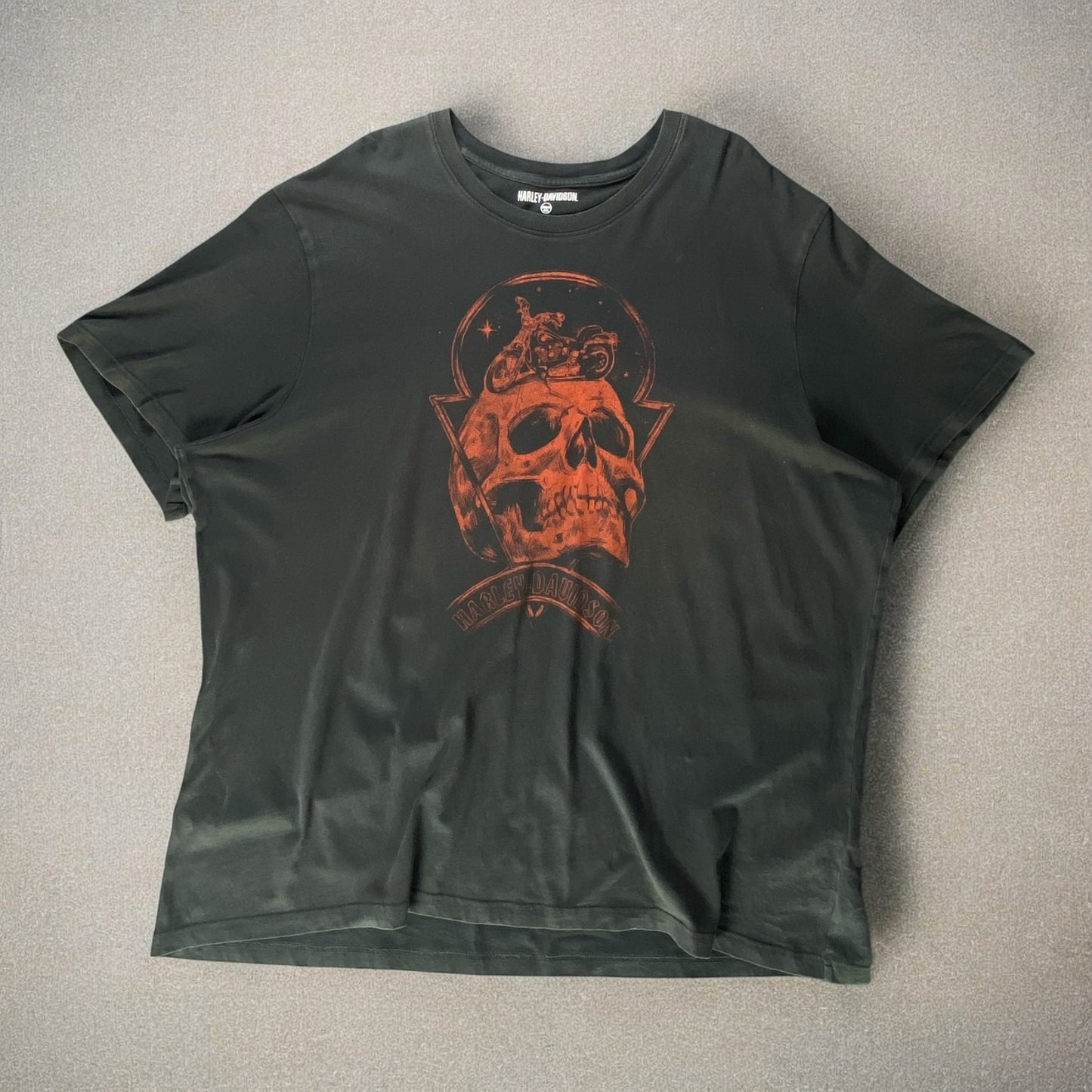 Harley Davidson Skull Print Black T-shirt