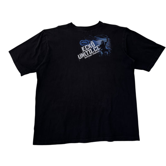 Vintage Y2K Ecko Unltd Graffiti Spray Paint Graphic Black T-shirt