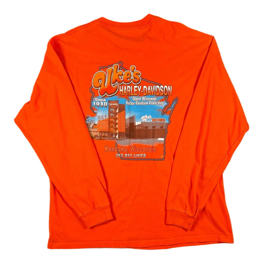 Harley Davidson Kenosha Wisconsin Orange Long Sleeves T-shirt